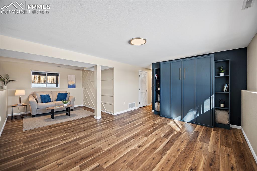 Custom murphy bed, for addtional sleeping when needed. 