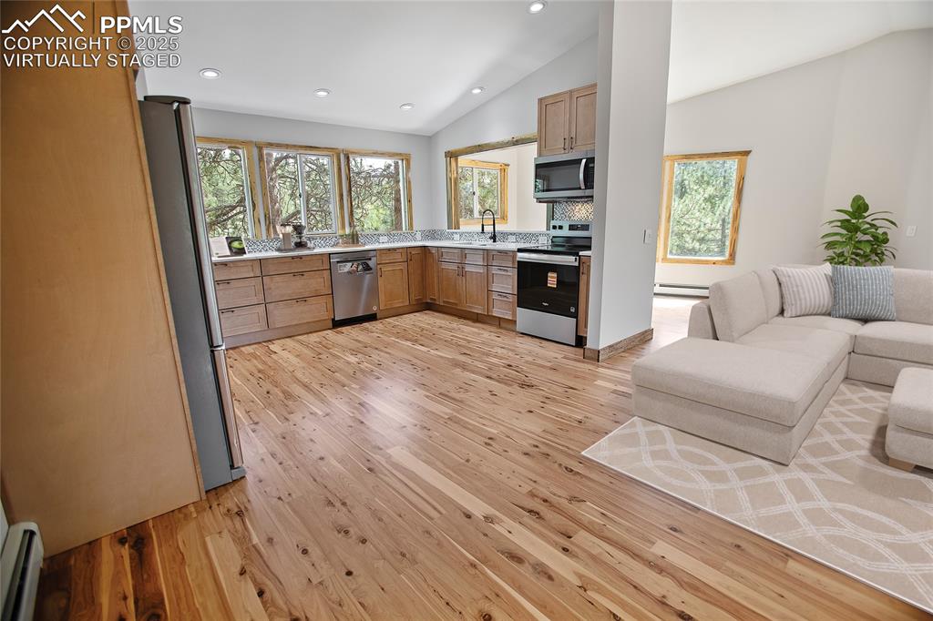 Living room and kitchen  - Virtually Staged