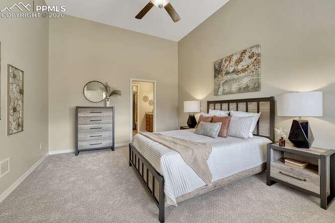 Large Primary bedroom with an en suite bathroom and walk-in closet!