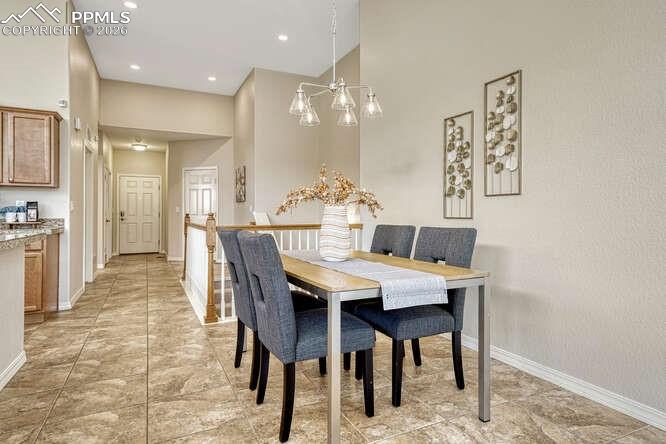 Spacious dining area just adjacent from the kitchen.