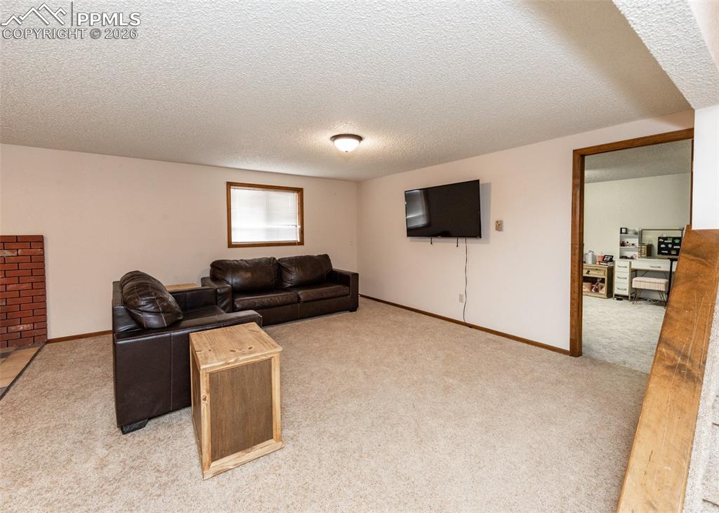 Family room in basement