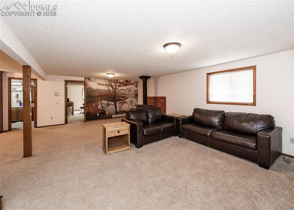 Family room in basement