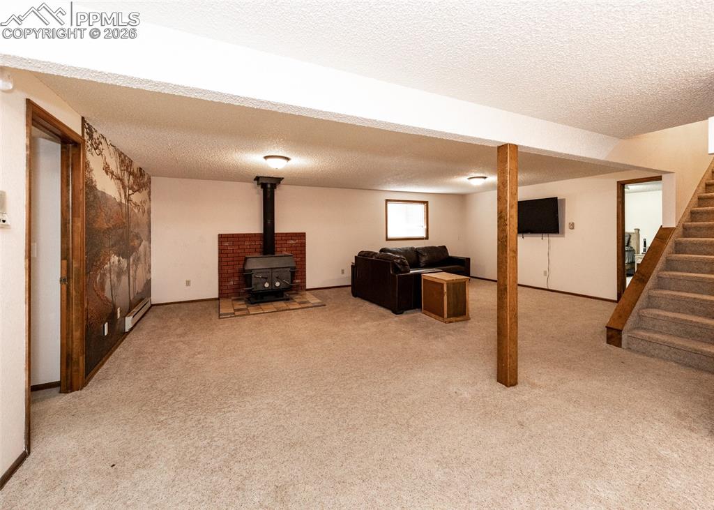 Family room in basement