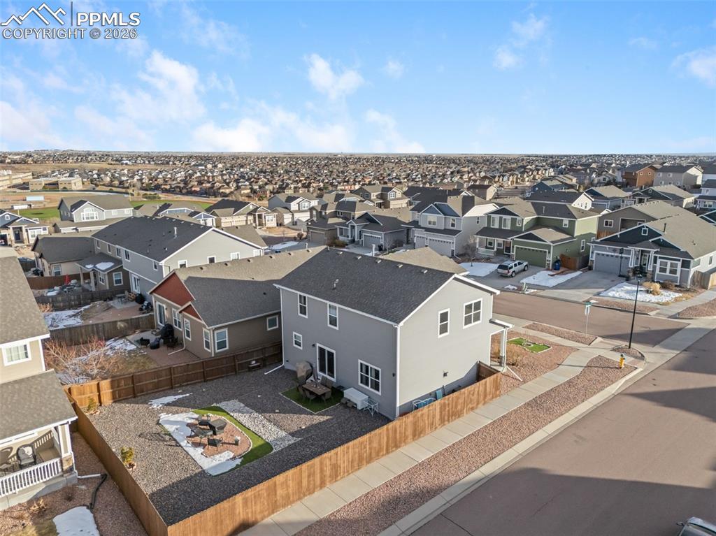 Aerial view of surrounding neighborhood.