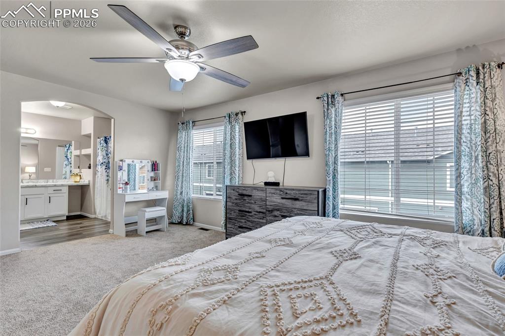 Large Master suite with walk-in closet