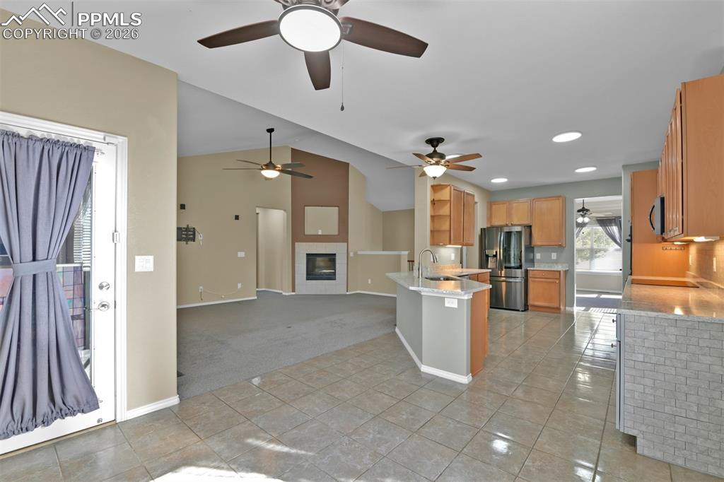 Eating nook with walk-out to the oversized covered patio