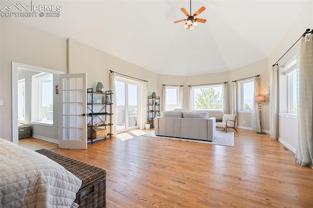 Look at the views from the primary bedroom of the Wet Mountains!