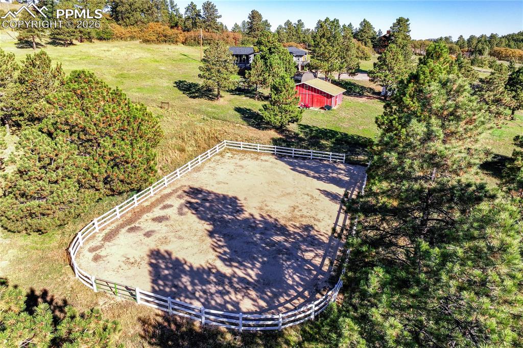 View of horse riding arena
