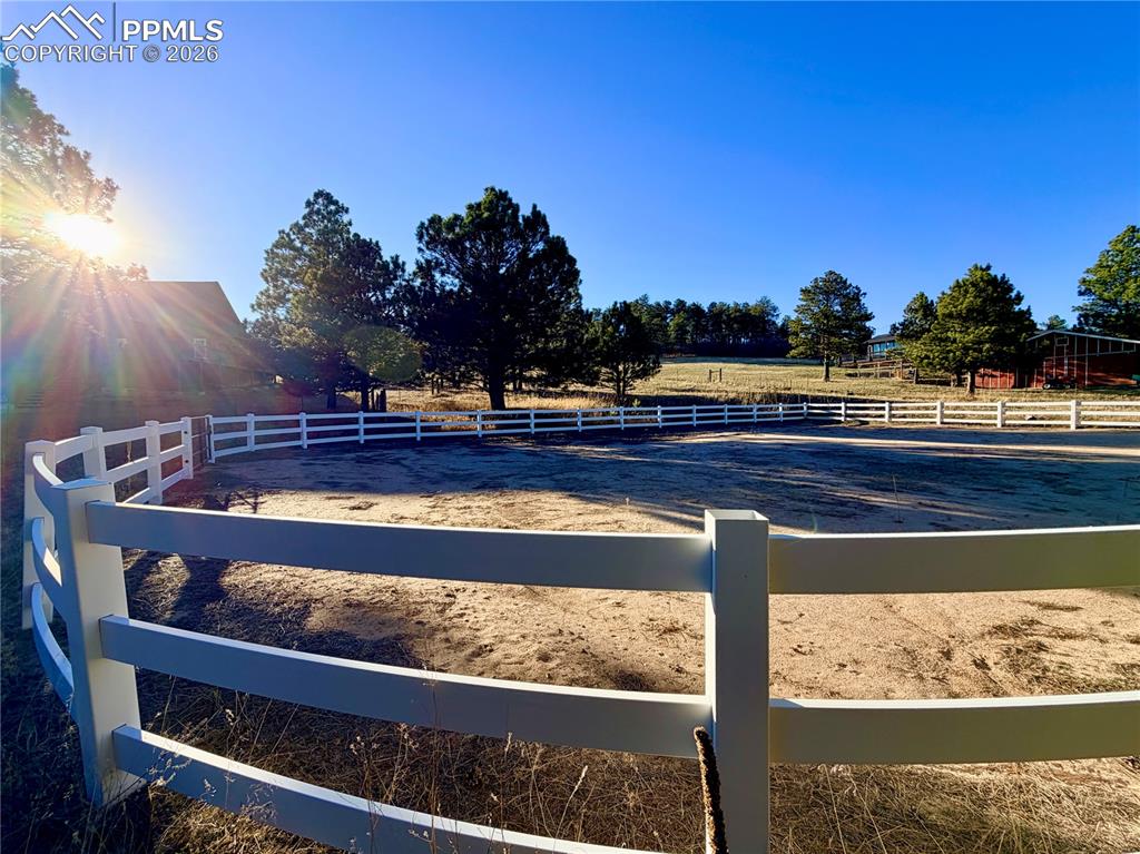 View of horse riding arena
