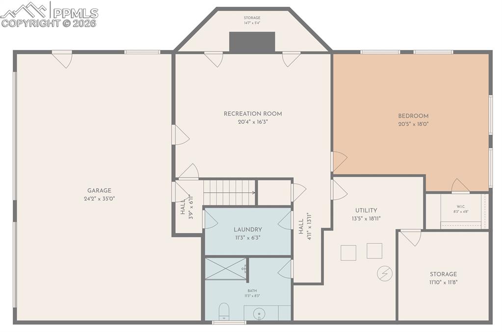 View of floor 1 - property dimensions are approximate