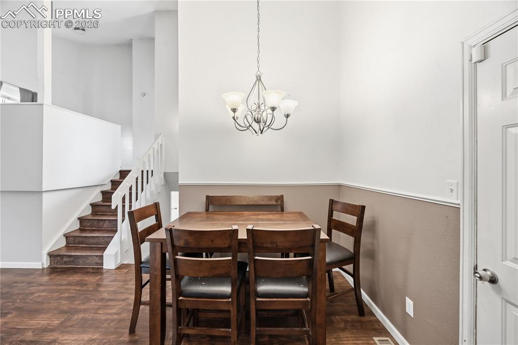 Dining area located off the kitchen.