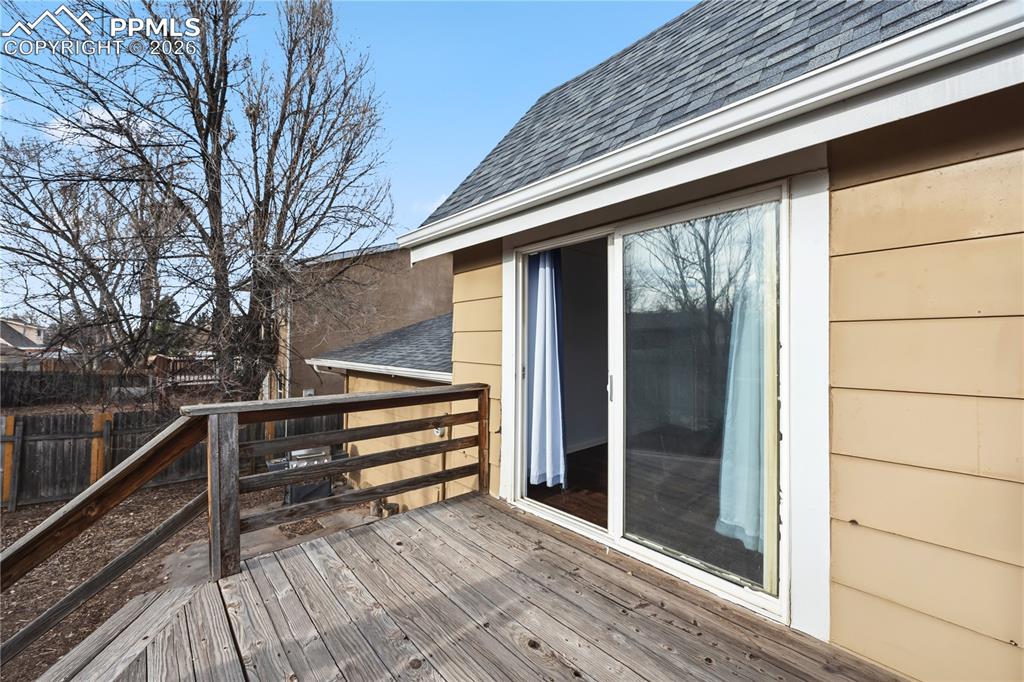 Deck located off the primary bedroom.