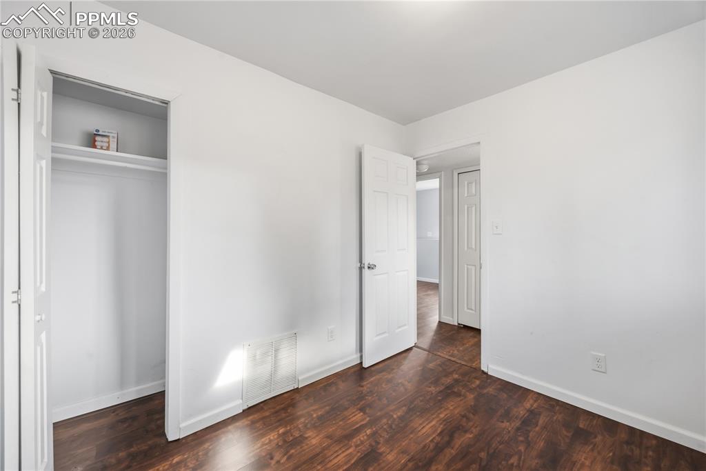 Lower level bedroom #3 has a deep closet.