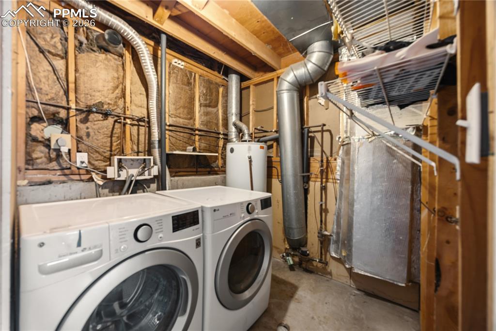 Lower level laundry/utility room with electric hookups.