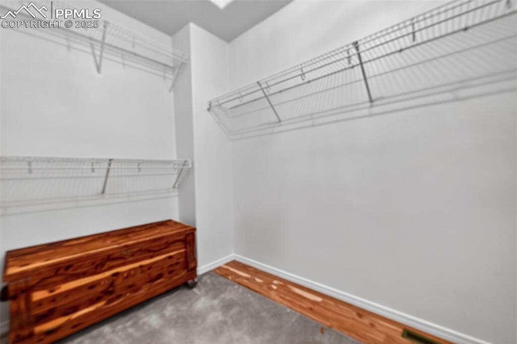 Walk in closet features Cedar flooring! The Cedar chest is available as well!