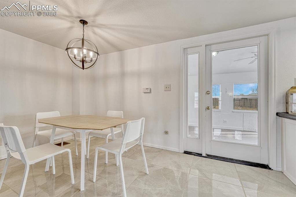 ceramic tile dining area