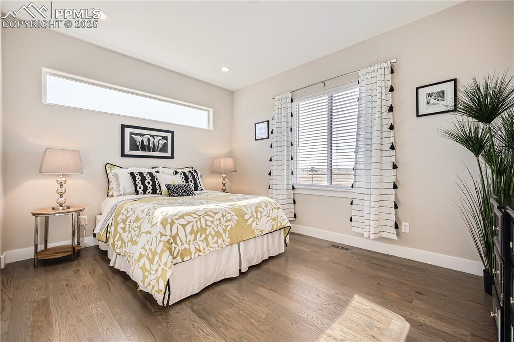 Representative of how the room will look with furniture.