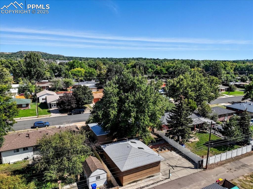 Aerial view of residential area