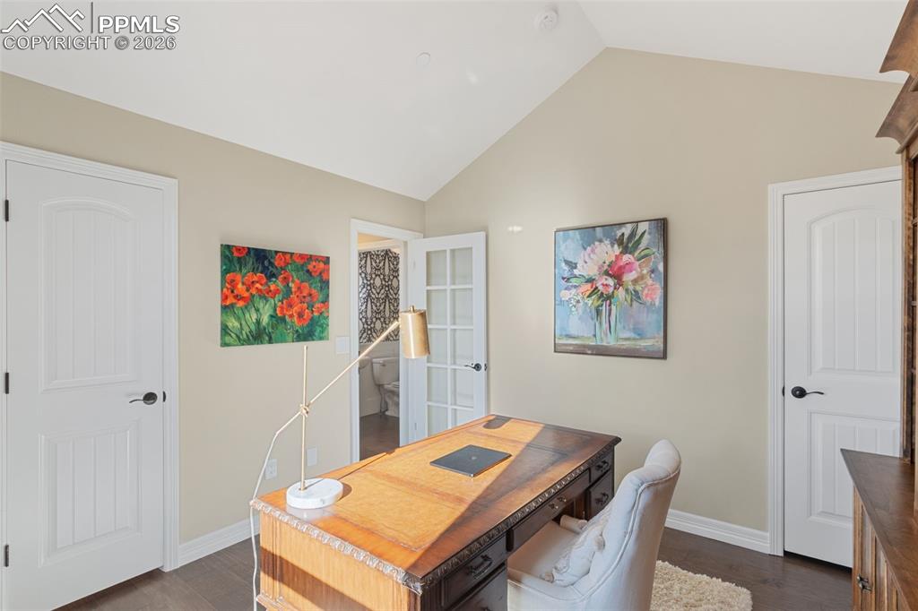 The study is proportioned to accommodate office furniture, while the framing of the window ensures your workday is punctuated by sweeping valley views
