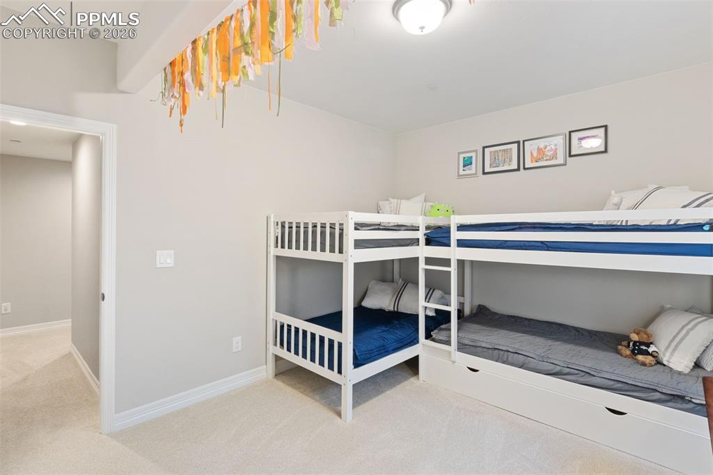 The bedroom offers ample space for many different furniture configurations
