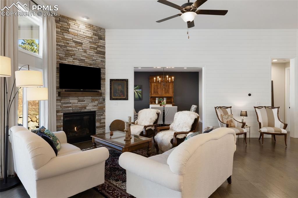 Strategic sightlines connect the living room directly to the dining area, ensuring the host is never separated from their guests during formal dinner parties
