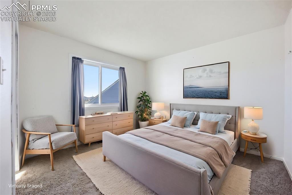 Virtually staged upper 3rd bedroom