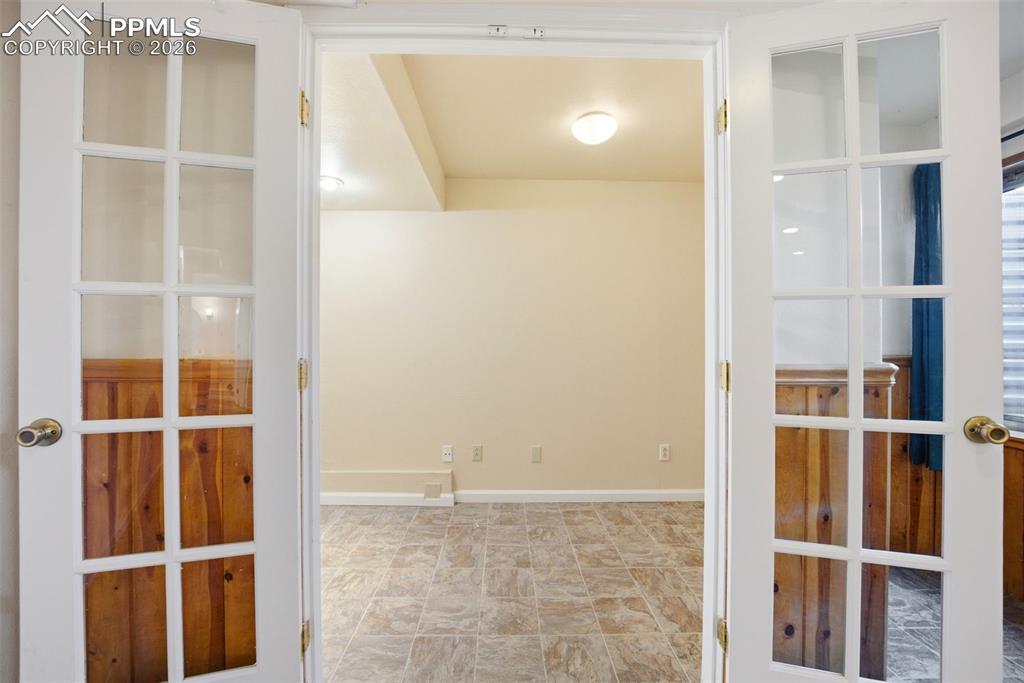 Basement office area / storage area