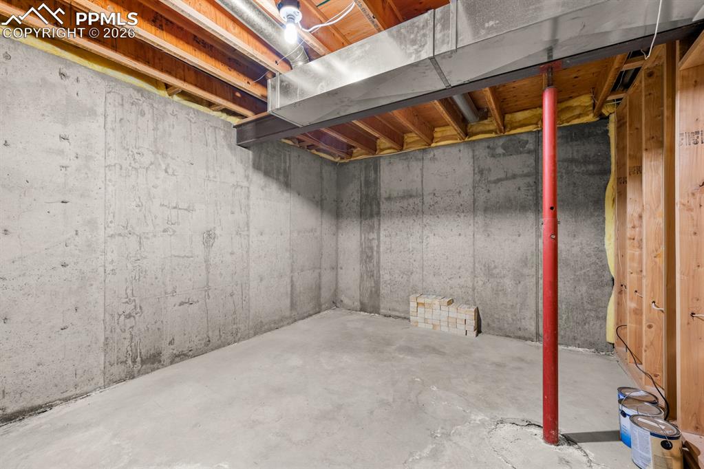 View of unfinished basement