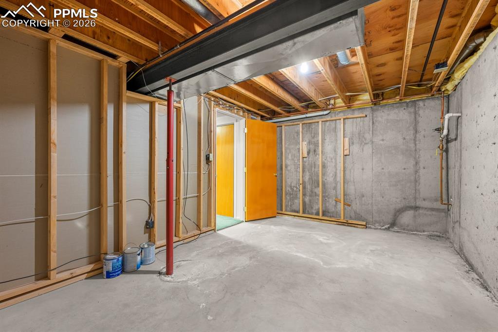 View of unfinished below grade area