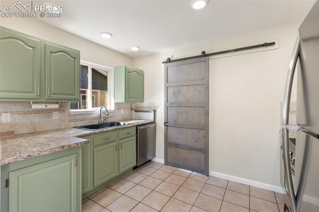 Barn Door to Laundry Area